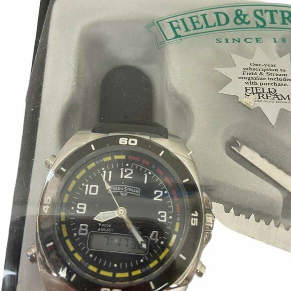 Field & Stream Watch Gift Set  Black Leather 12 Function Multi Tool Steel in Box - Picture 5 of 14